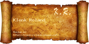 Klenk Roland névjegykártya